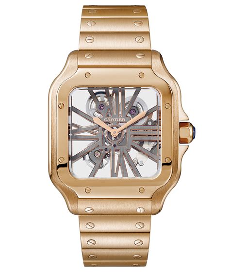 rose gold cartier skeleton|black cartier skeleton de santos.